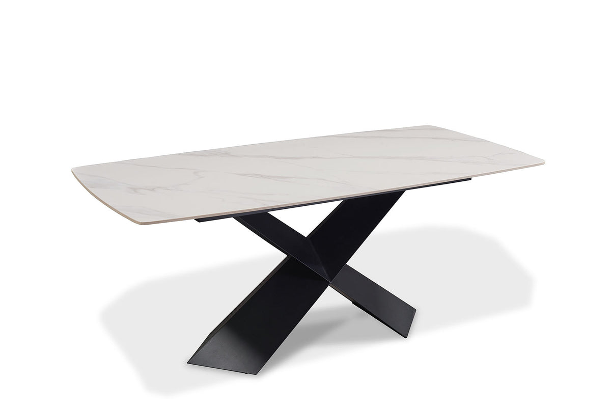 Lenvik Black/White 7 Pc Dining Table Set from Furniture of America - Luna Furniture