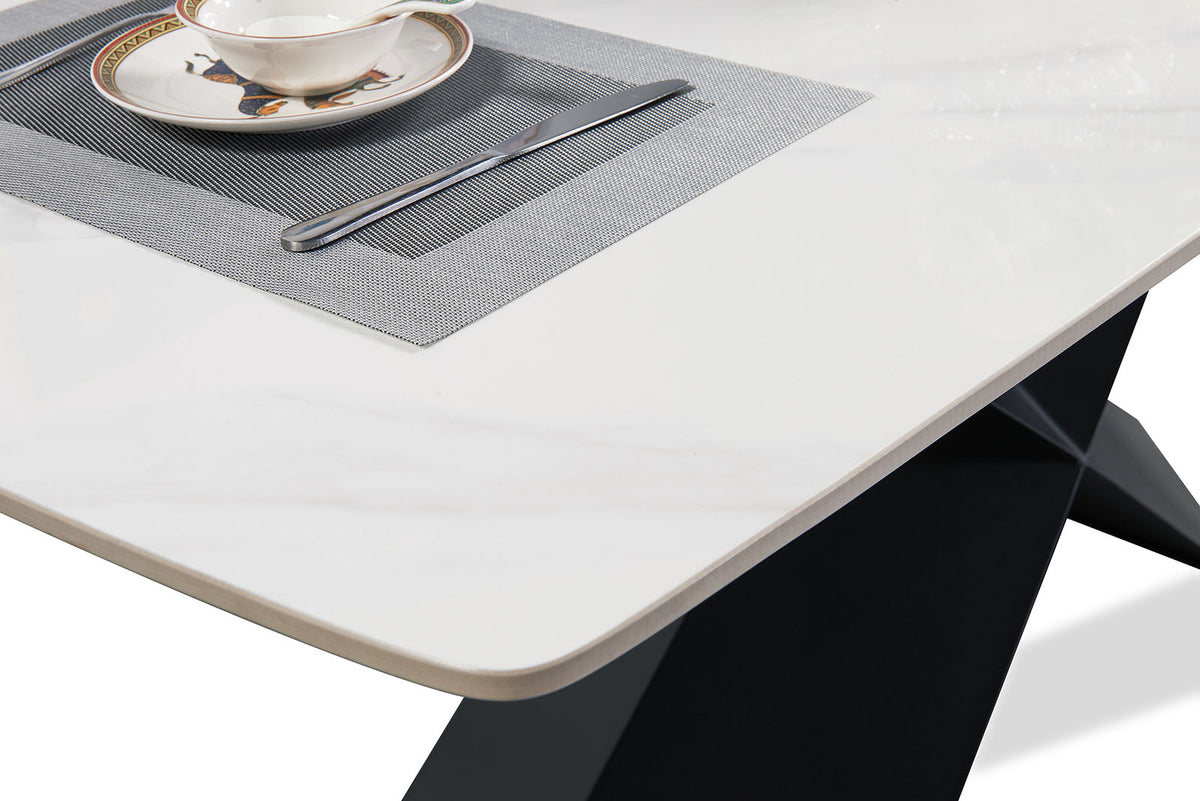 Lenvik Black/White Contemporary Dining Room Set from Furniture of America - Luna Furniture