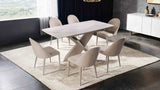 Lenvik Brown/White 7 Pc Dining Table Set from Furniture of America - Luna Furniture