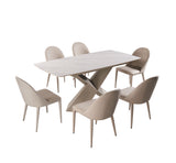 Lenvik Brown/White Contemporary Dining Room Set from Furniture of America - Luna Furniture