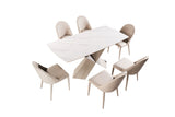 Lenvik Brown/White Contemporary Dining Room Set from Furniture of America - Luna Furniture