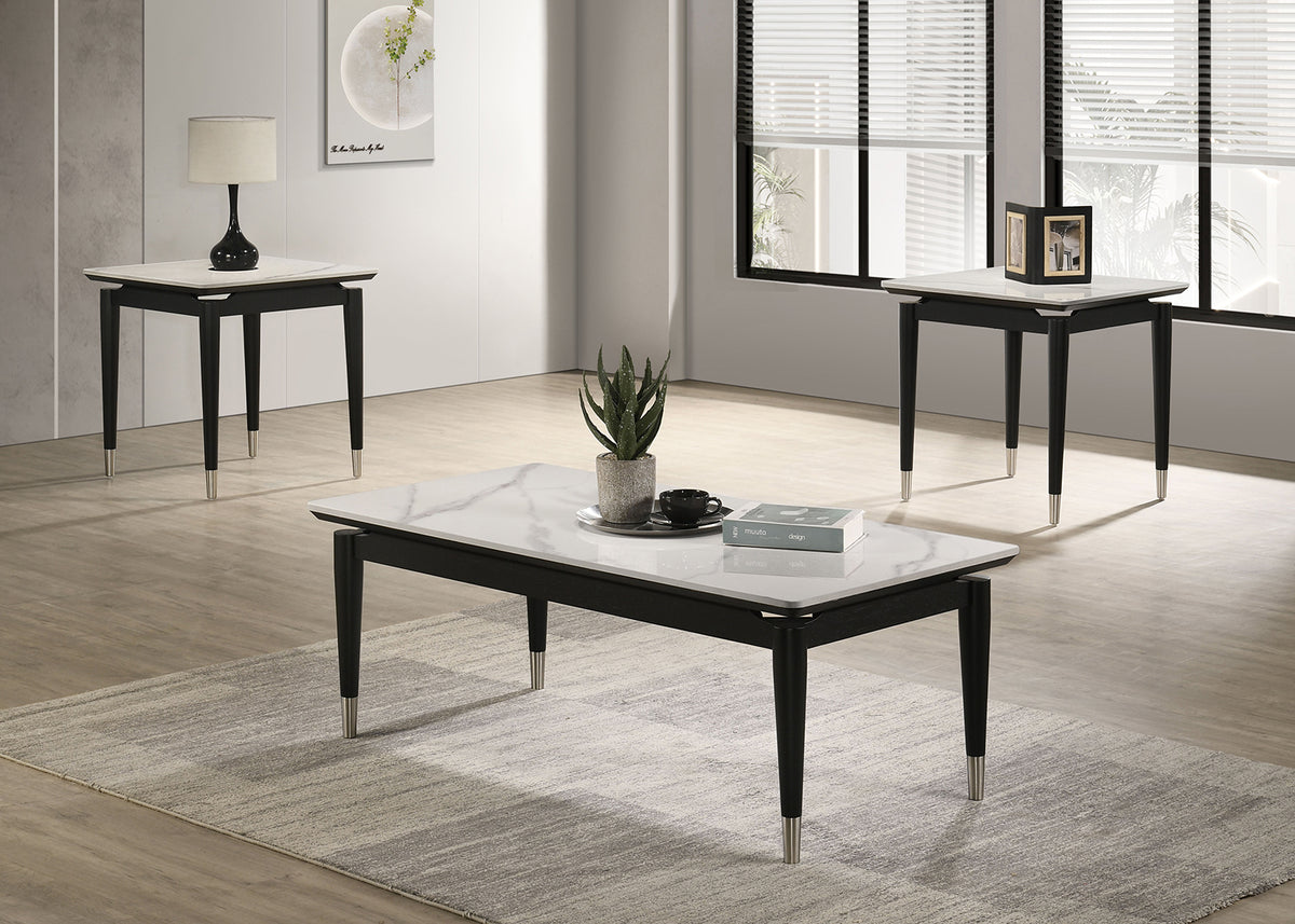 Maidstone Black/White Coffee Table from Furniture of America - Luna Furniture