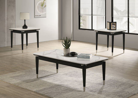 Maidstone Black/White Coffee Table from Furniture of America - Luna Furniture