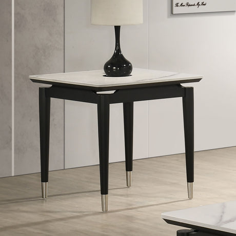 Maidstone Black/White End Table from Furniture of America - Luna Furniture