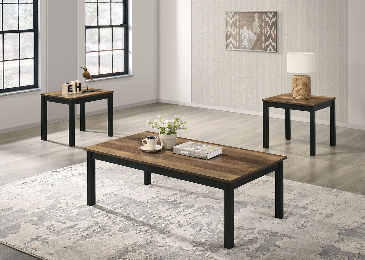 Findlay Brown 3 Pc. Table Set from Furniture of America - Luna Furniture