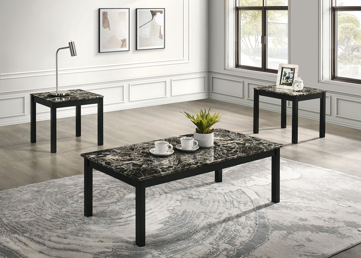 Findlay Black/White 3 Pc. Table Set from Furniture of America - Luna Furniture