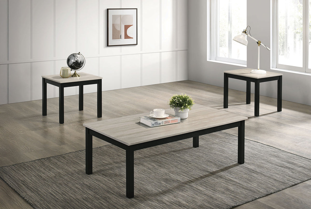 Findlay Light Gray 3 Pc. Table Set from Furniture of America - Luna Furniture