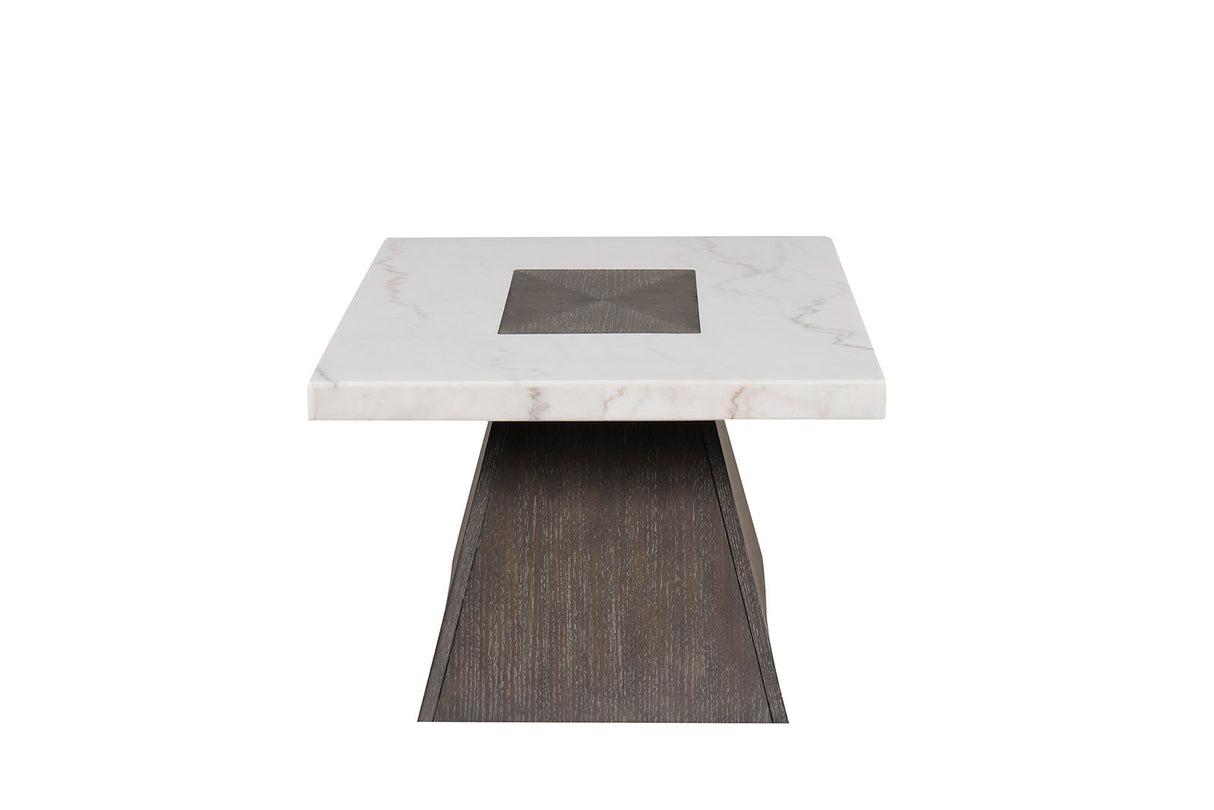 Grasten Dark Walnut/White Square Coffee Table from Furniture of America - Luna Furniture