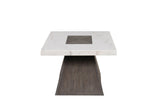 Grasten Dark Walnut/White Square Coffee Table from Furniture of America - Luna Furniture