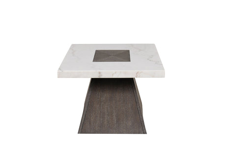 Grasten Dark Walnut/White Square Coffee Table from Furniture of America - Luna Furniture