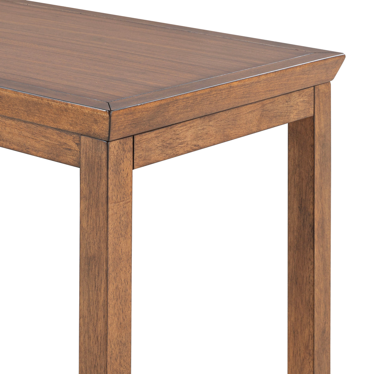 Daventry Walnut/Beige Sofa Table w/ 3 Counter Ht Stools from Furniture of America - Luna Furniture