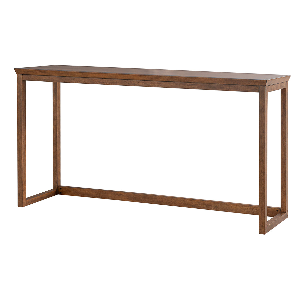 Daventry Walnut/Beige Sofa Table w/ 3 Counter Ht Stools from Furniture of America - Luna Furniture