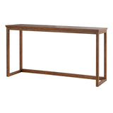 Daventry Walnut/Beige Sofa Table w/ 3 Counter Ht Stools from Furniture of America - Luna Furniture