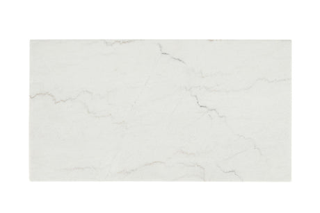 Thisted White/Black Rectangle Marble Coffee Table with Casters from Furniture of America - Luna Furniture