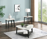 Thisted White/Black Triangle Marble Coffee Table from Furniture of America - Luna Furniture