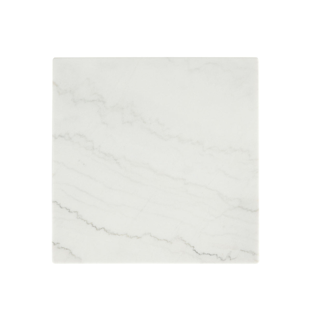 Thisted White/Black Square Marble End Table from Furniture of America - Luna Furniture