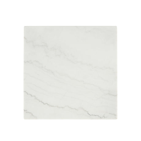 Thisted White/Black Square Marble End Table from Furniture of America - Luna Furniture