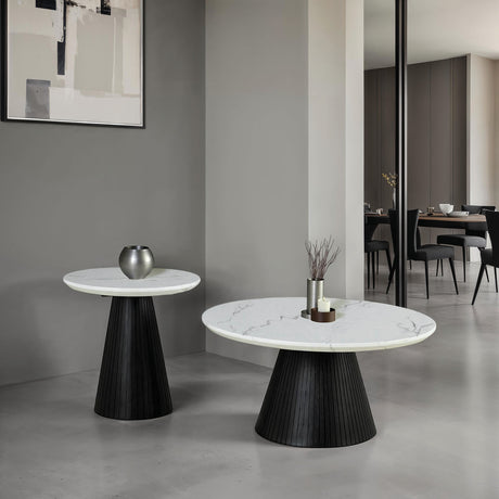 Sindal Black Round End Table from Furniture of America - Luna Furniture