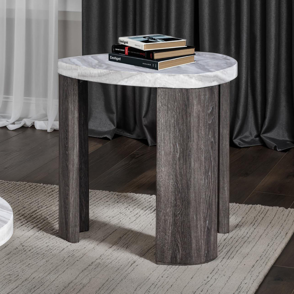 Levis Gray Triangle End Table from Furniture of America - Luna Furniture