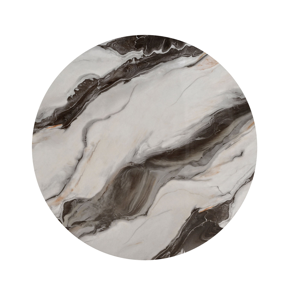 Bogor White/Gold/Black Round Cocktail Table from Furniture of America - Luna Furniture