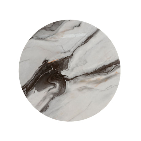 Bogor White/Gold/Black Round End Table from Furniture of America - Luna Furniture
