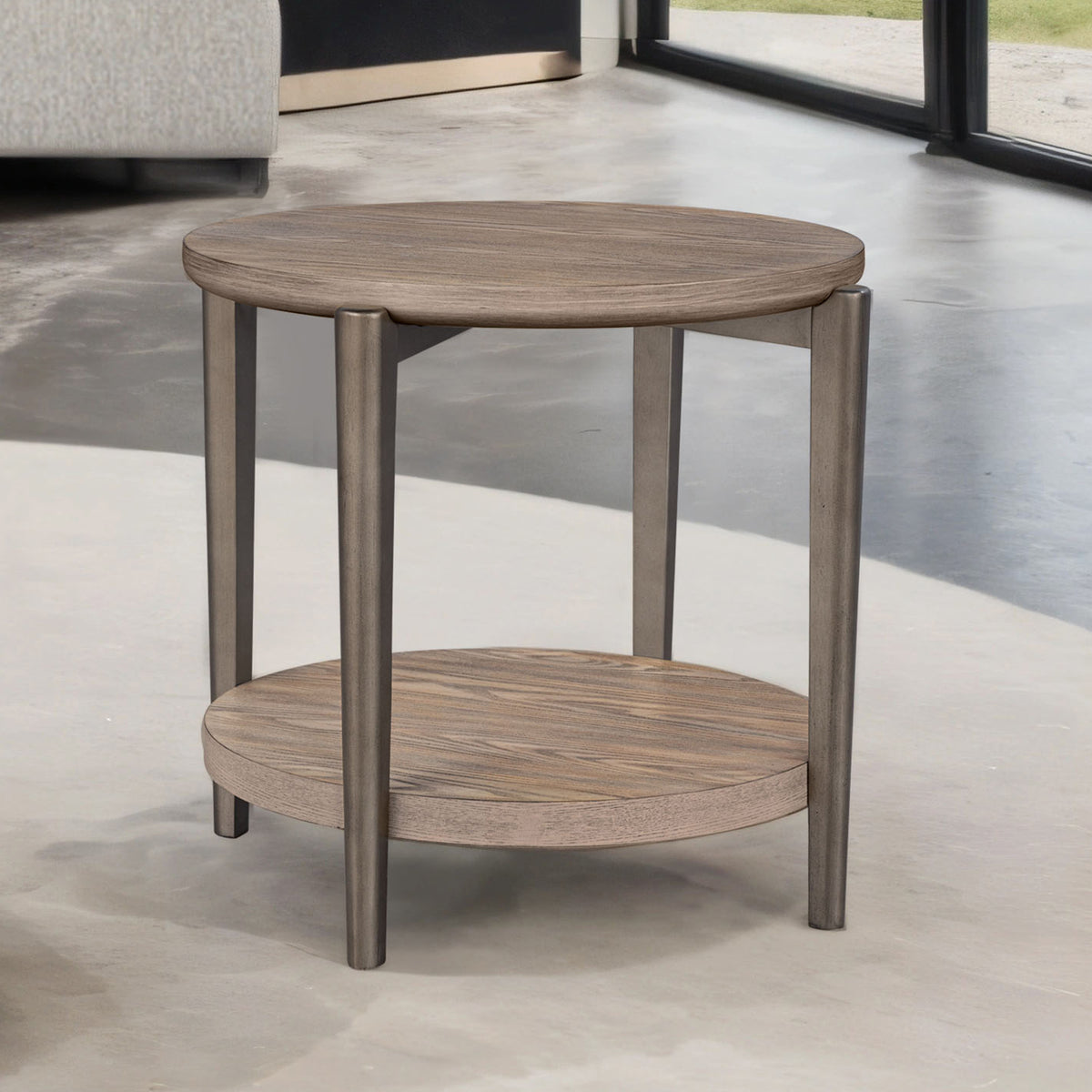 Roros Natural Round End Table from Furniture of America - Luna Furniture