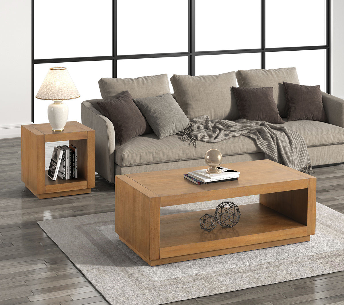 Dothan Medium Oak End Table from Furniture of America - Luna Furniture