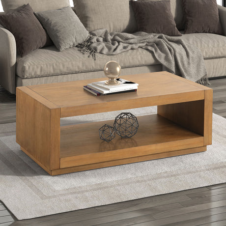Dothan Medium Oak Coffee Table from Furniture of America - Luna Furniture