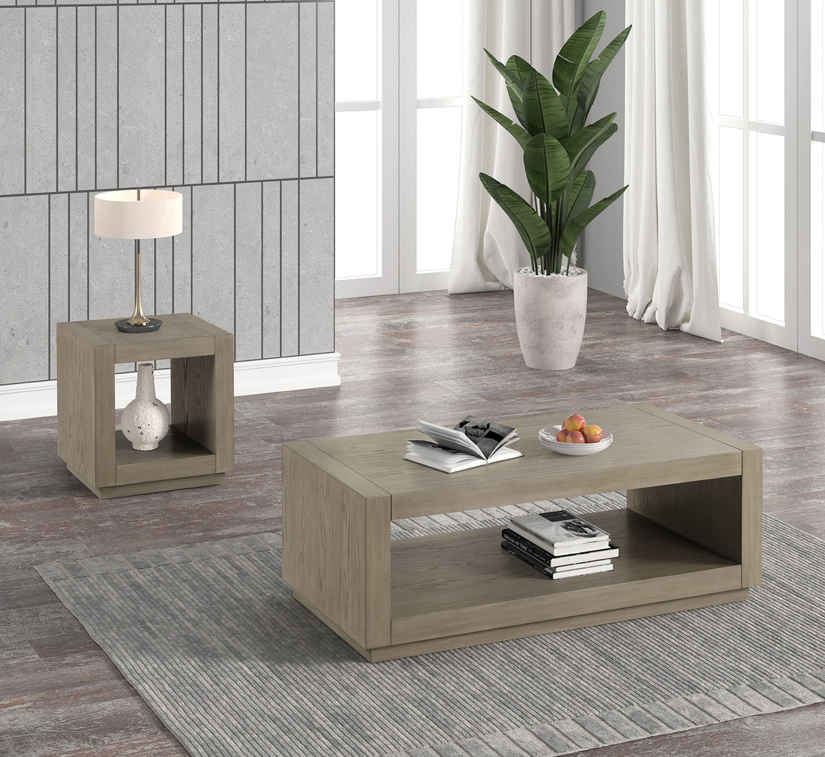 Dothan Natural End Table from Furniture of America - Luna Furniture