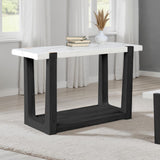 Sundbry White/Black Sofa Table from Furniture of America - Luna Furniture