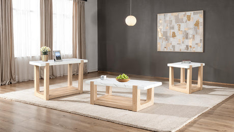 Sundbry White/Natural Sofa Table from Furniture of America - Luna Furniture