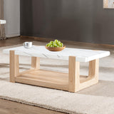 Sundbry White/Natural Coffee Table from Furniture of America - Luna Furniture