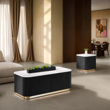 Virden Black/White/Gold Rectangle Cocktail Table from Furniture of America - Luna Furniture