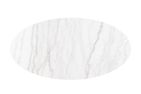 Virden Black/White/Gold Oval Cocktail Table from Furniture of America - Luna Furniture