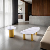 Northwich White/Matte Gold Cooffe Table from Furniture of America - Luna Furniture
