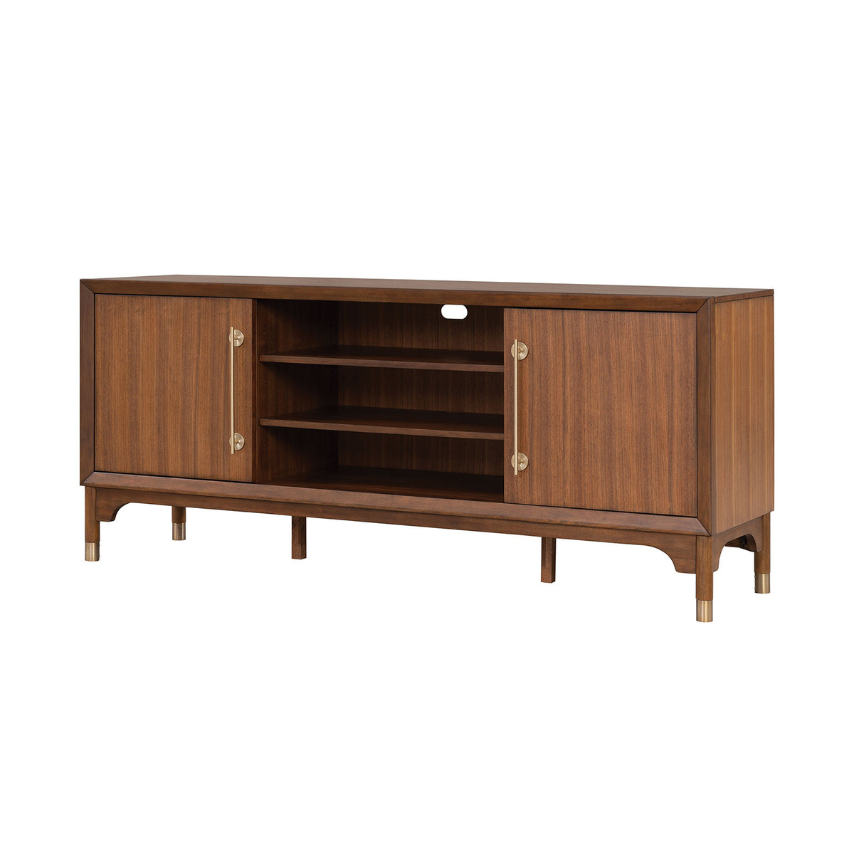 Hepburne Walnut Entertainment Center from Furniture of America - Luna Furniture