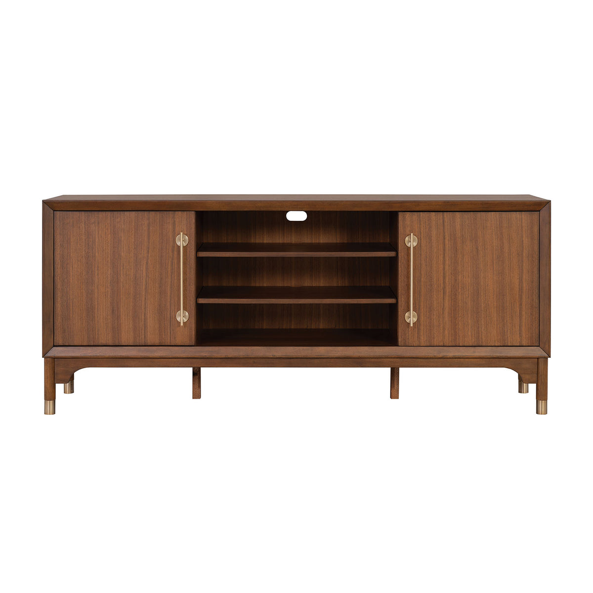 Hepburne Walnut Entertainment Center from Furniture of America - Luna Furniture
