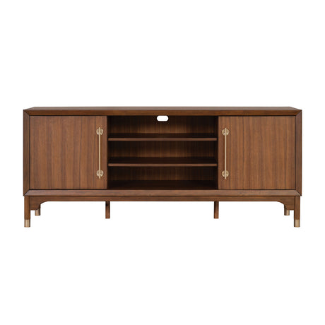 Hepburne Walnut Entertainment Center from Furniture of America - Luna Furniture