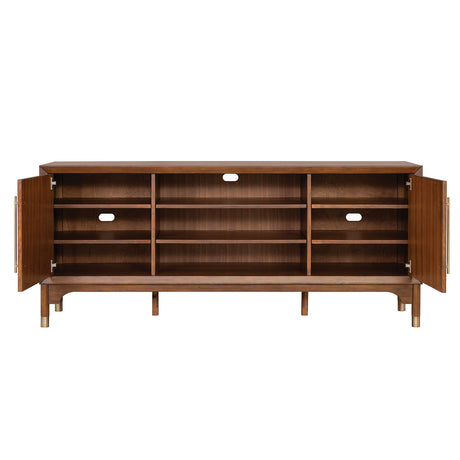 Hepburne Walnut Entertainment Center from Furniture of America - Luna Furniture
