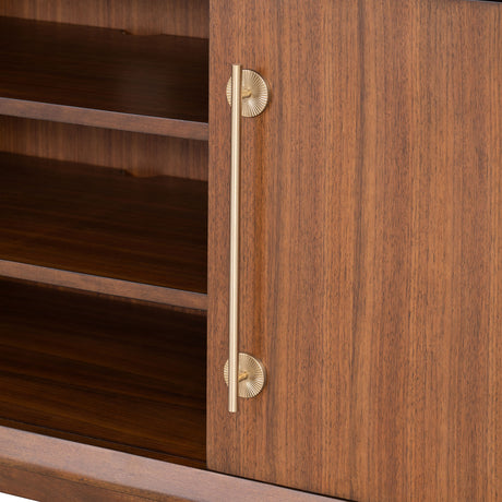 Hepburne Walnut Entertainment Center from Furniture of America - Luna Furniture