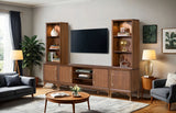 Hepburne Walnut Entertainment Center from Furniture of America - Luna Furniture