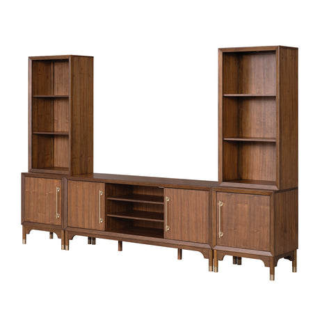 Hepburne Walnut Entertainment Center from Furniture of America - Luna Furniture