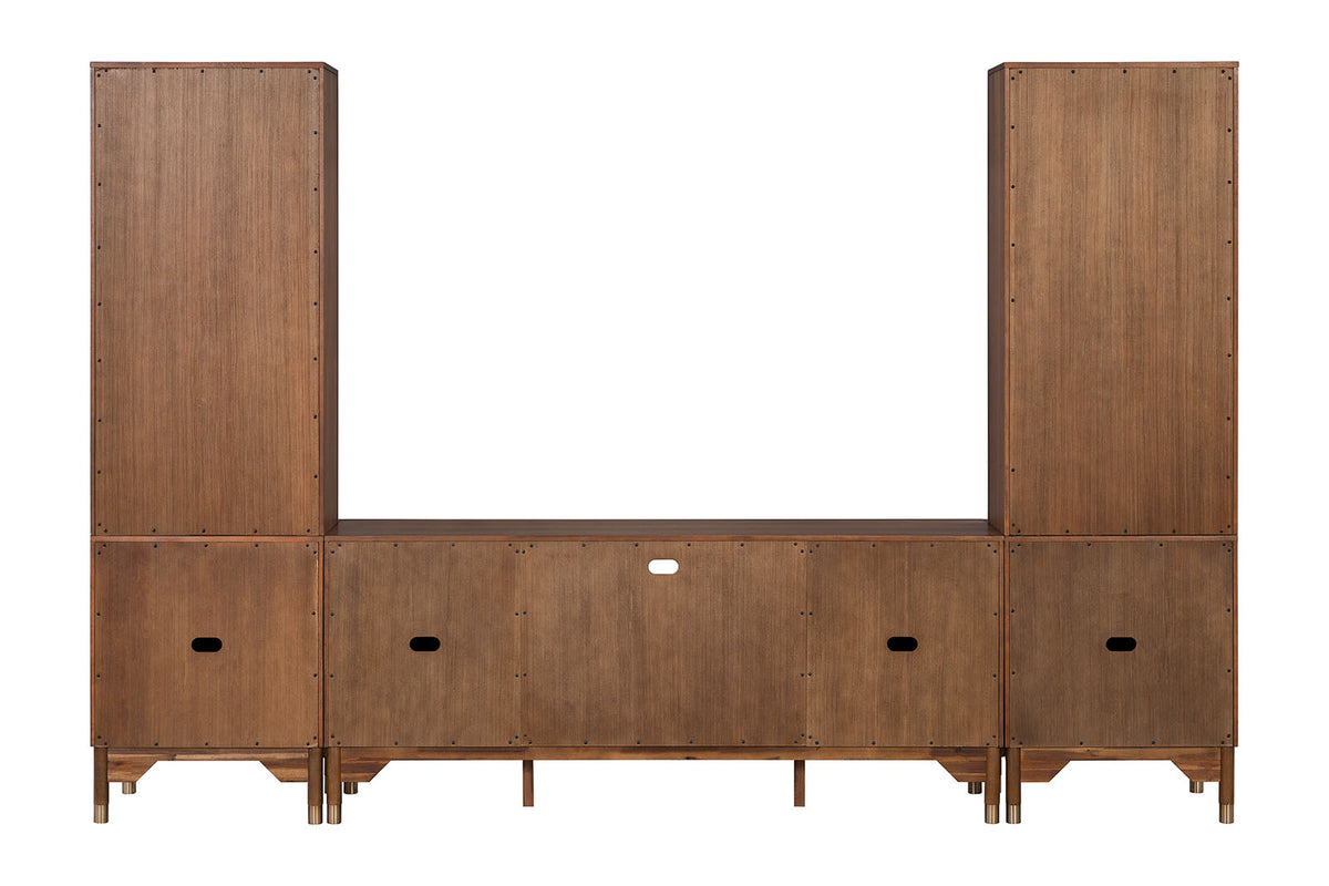 Hepburne Walnut Entertainment Center from Furniture of America - Luna Furniture