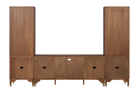 Hepburne Walnut Entertainment Center from Furniture of America - Luna Furniture
