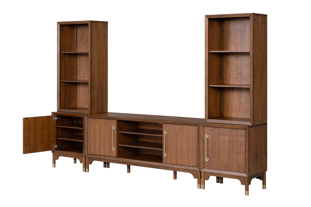 Hepburne Walnut Entertainment Center from Furniture of America - Luna Furniture