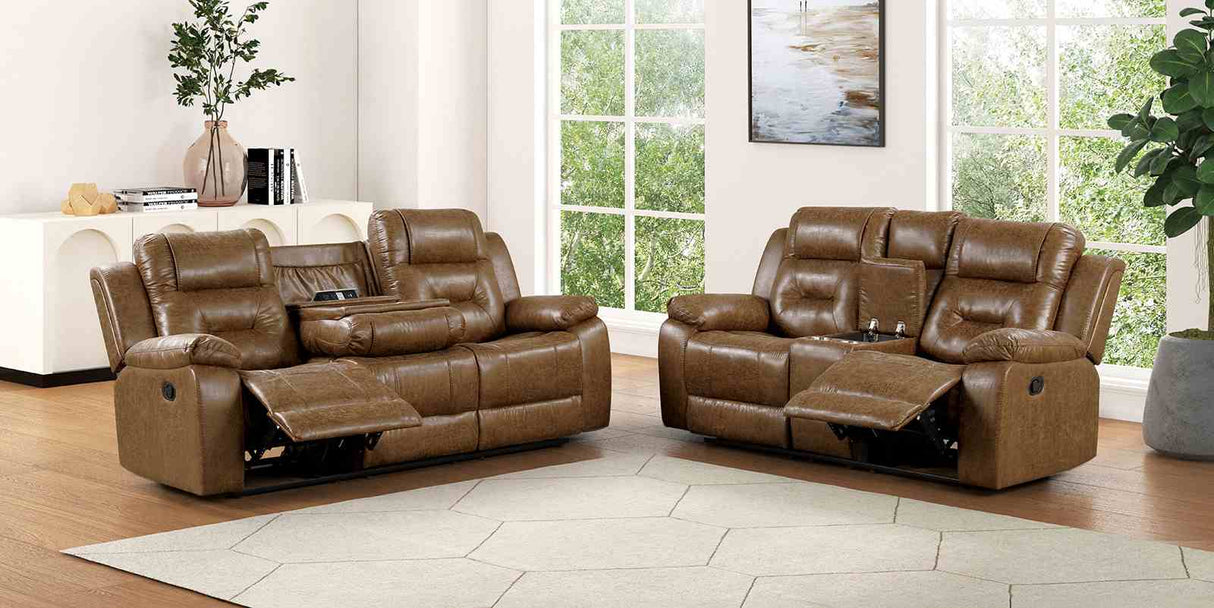 Ezekius Brown Sofa from Furniture of America - Luna Furniture