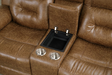 Ezekius Brown Loveseat from Furniture of America - Luna Furniture