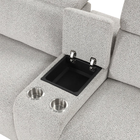 Hieronimus 2-Piece Light Gray Power Sectional from Furniture of America - Luna Furniture