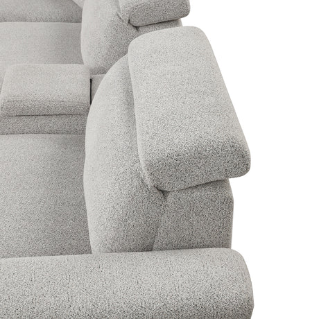 Hieronimus Light Gray Power Sectional from Furniture of America - Luna Furniture