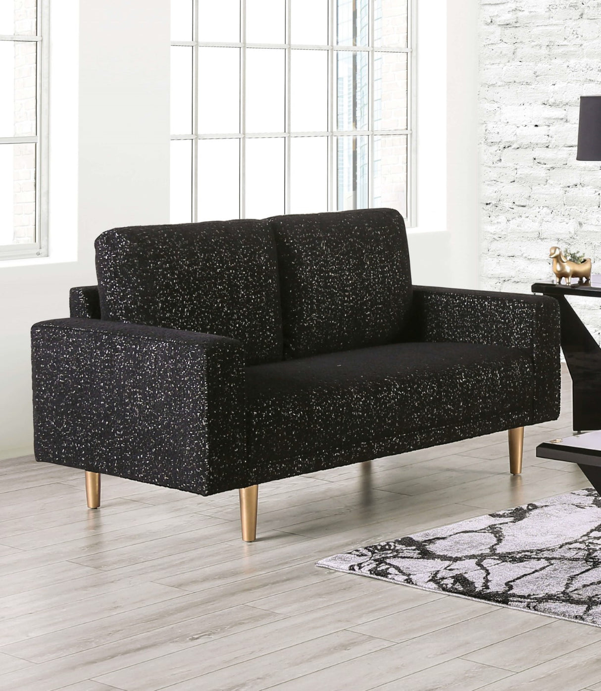 Elverum Black Loveseat from Furniture of America - Luna Furniture